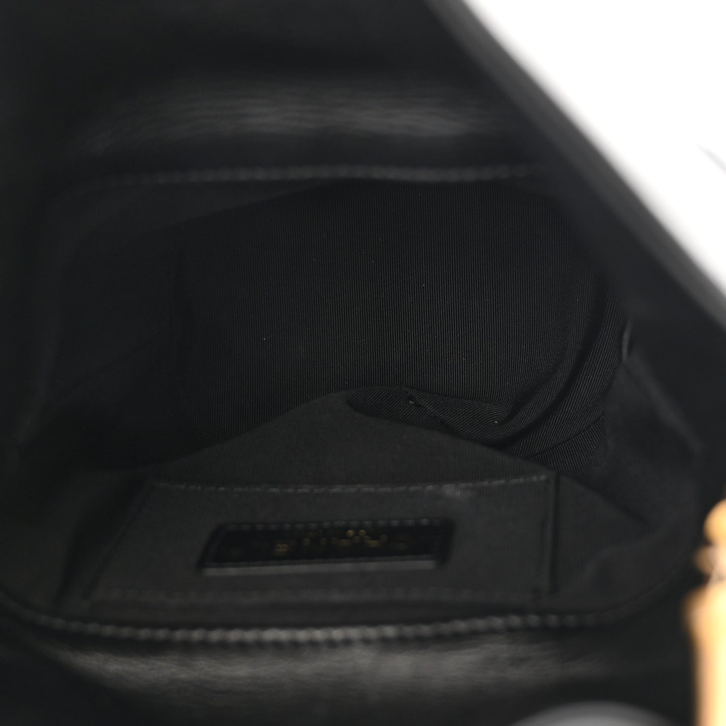 Lambskin Chevron Quilted Handle With Chic Bucket Bag Black