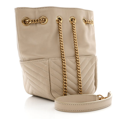 Saint Laurent Lambskin Matelasse Monogram Joe Nano Bucket Bag Beige 3 of 10