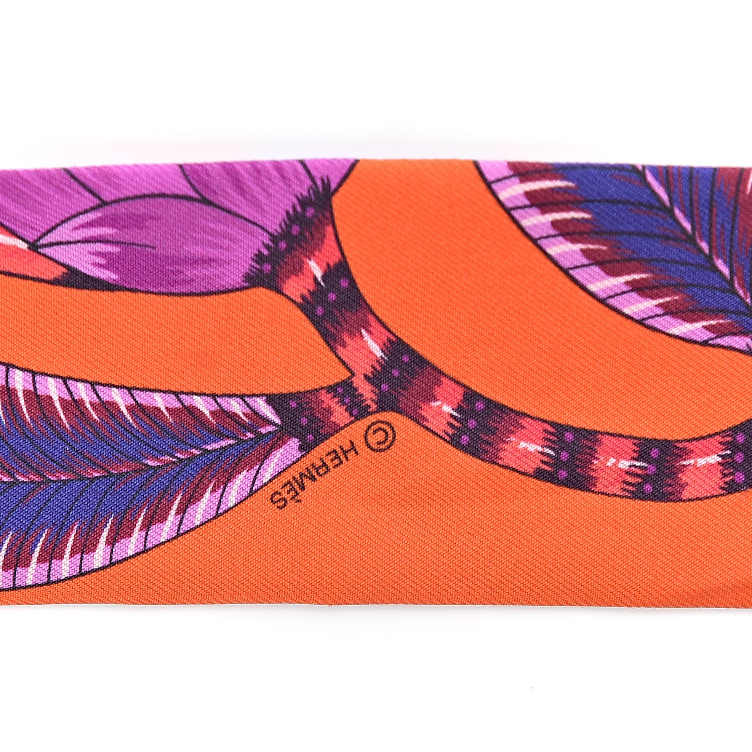 Hermes Silk The Savana Dance Twilly Capucine Violet Bleu 4 of 4