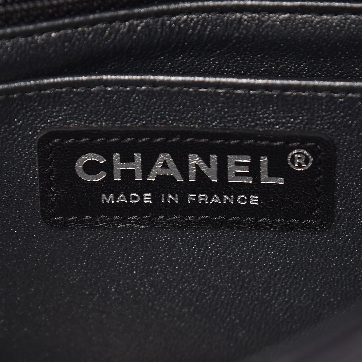 Iridescent Calfskin Quilted Mini Rectangular Flap Charcoal
