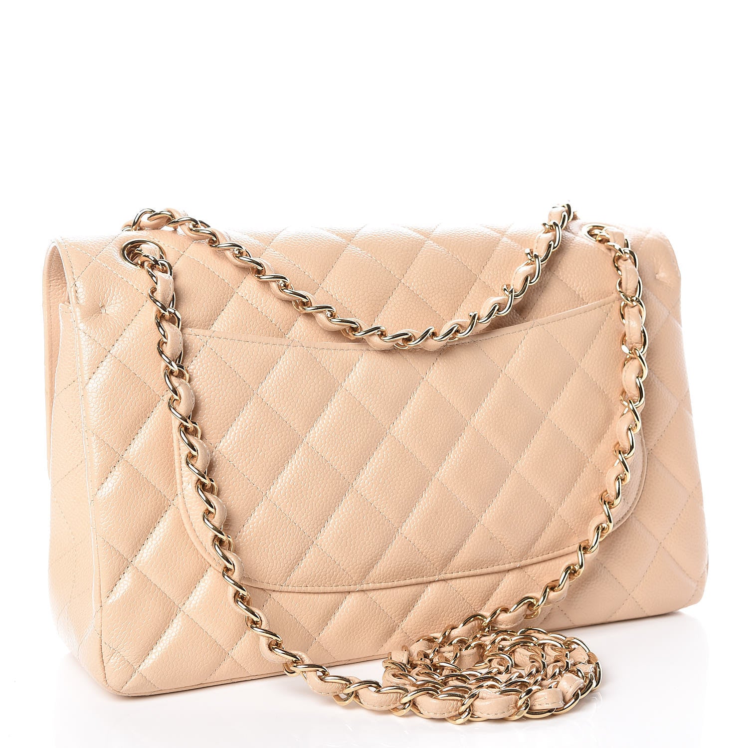 Chanel Caviar Quilted Jumbo Double Flap Beige Clair 3 of 14