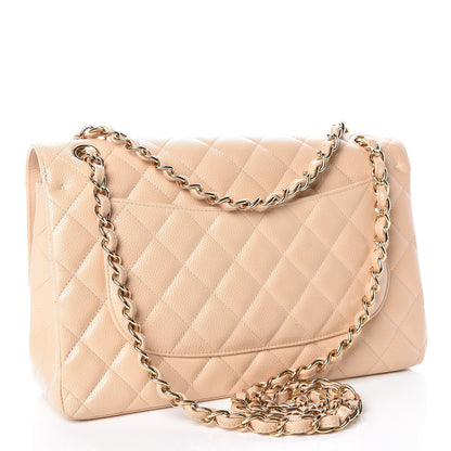 Chanel Caviar Quilted Jumbo Double Flap Beige Clair 3 of 14
