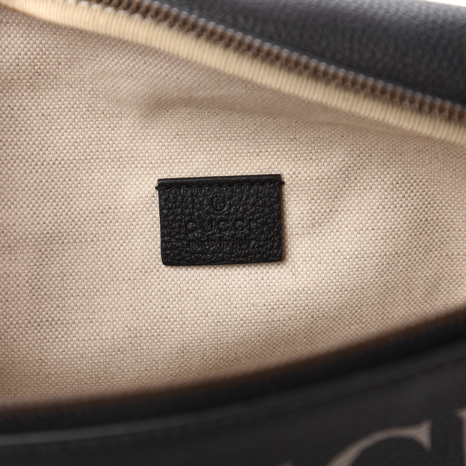 Gucci Grained Calfskin Logo Belt Bag Black 8 of 10
