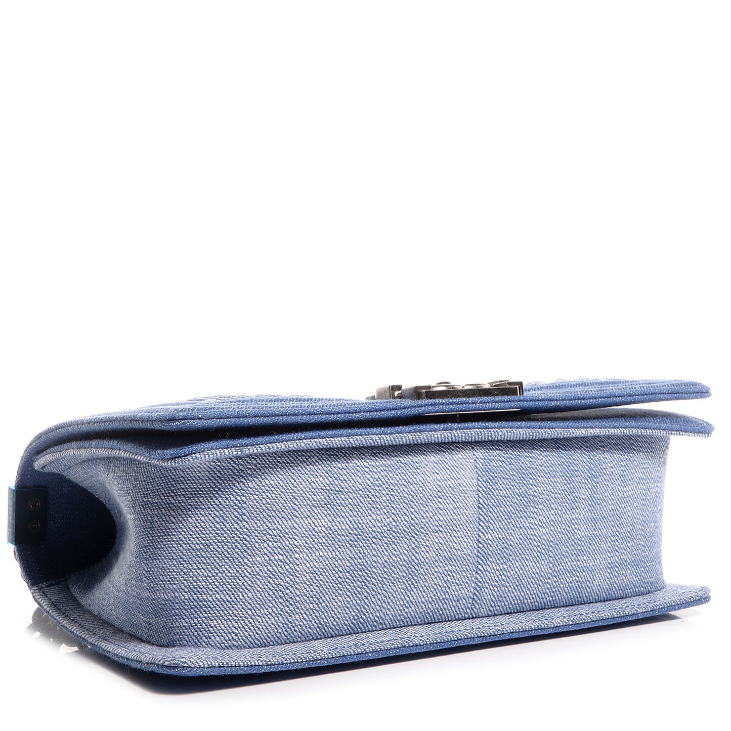 Denim Chevron Medium Boy Flap Light Blue