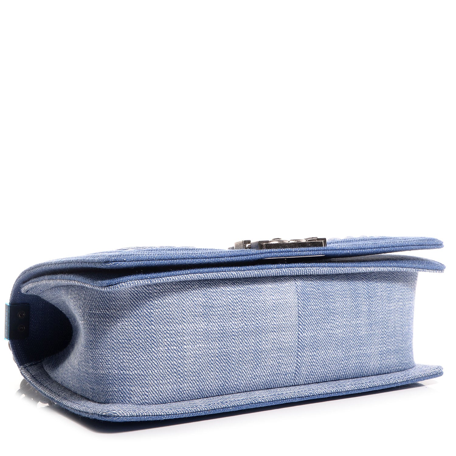 Chanel Denim Chevron Medium Boy Flap Light Blue 4 of 8