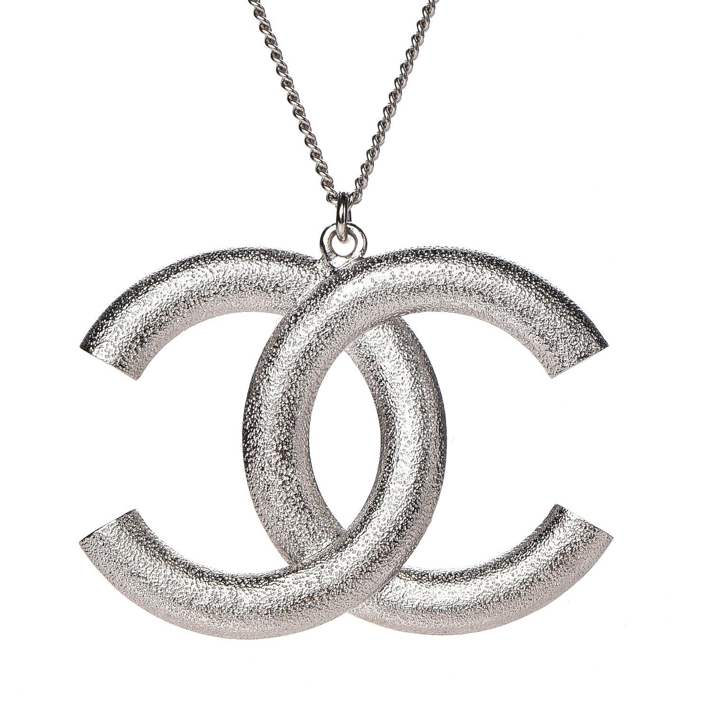 Baguette Crystal CC Necklace Silver