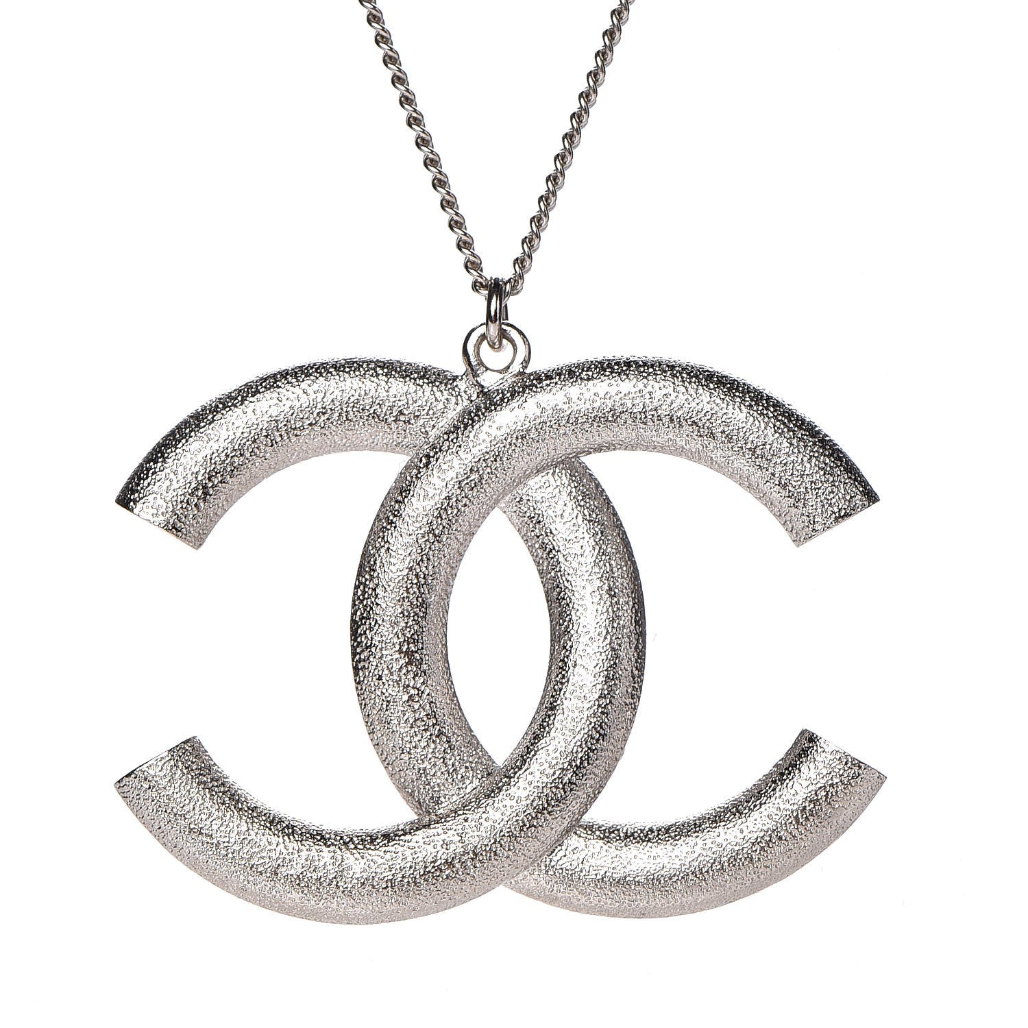 Chanel Baguette Crystal CC Necklace Silver 5 of 6