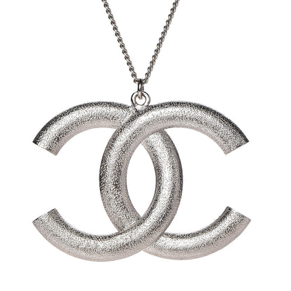 Chanel Baguette Crystal CC Necklace Silver 5 of 6