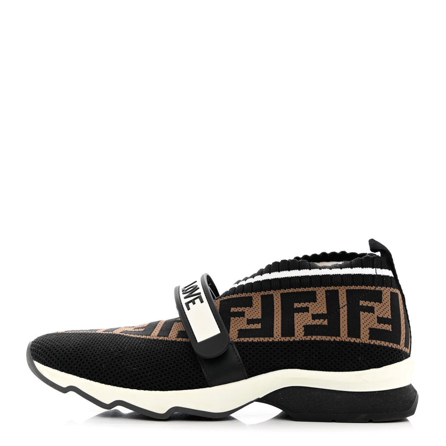 Stretch Yarn FF Stiff Band Rockoko Sneakers 38 Black White Tobacco