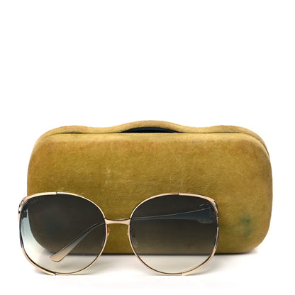 Gucci Metal Oversized Round Frame GG0225S Sunglasses Gold 6 of 6