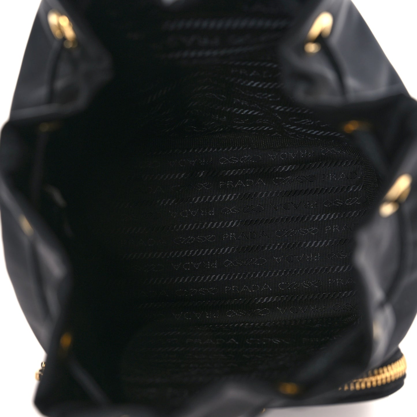 Saffiano Tessuto Nylon Mini Bucket Crossbody Bag Black