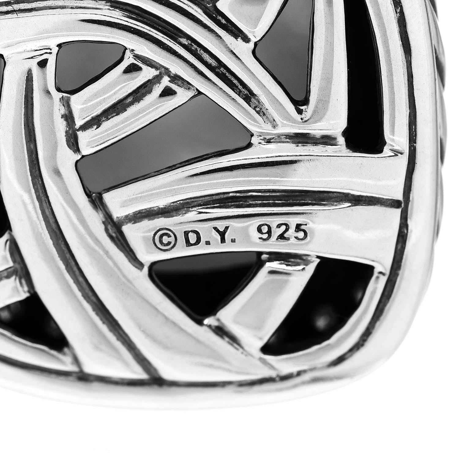 David Yurman Sterling Silver Diamond Moon Quartz 14mm Albion Enhancer Pendant 4 of 4