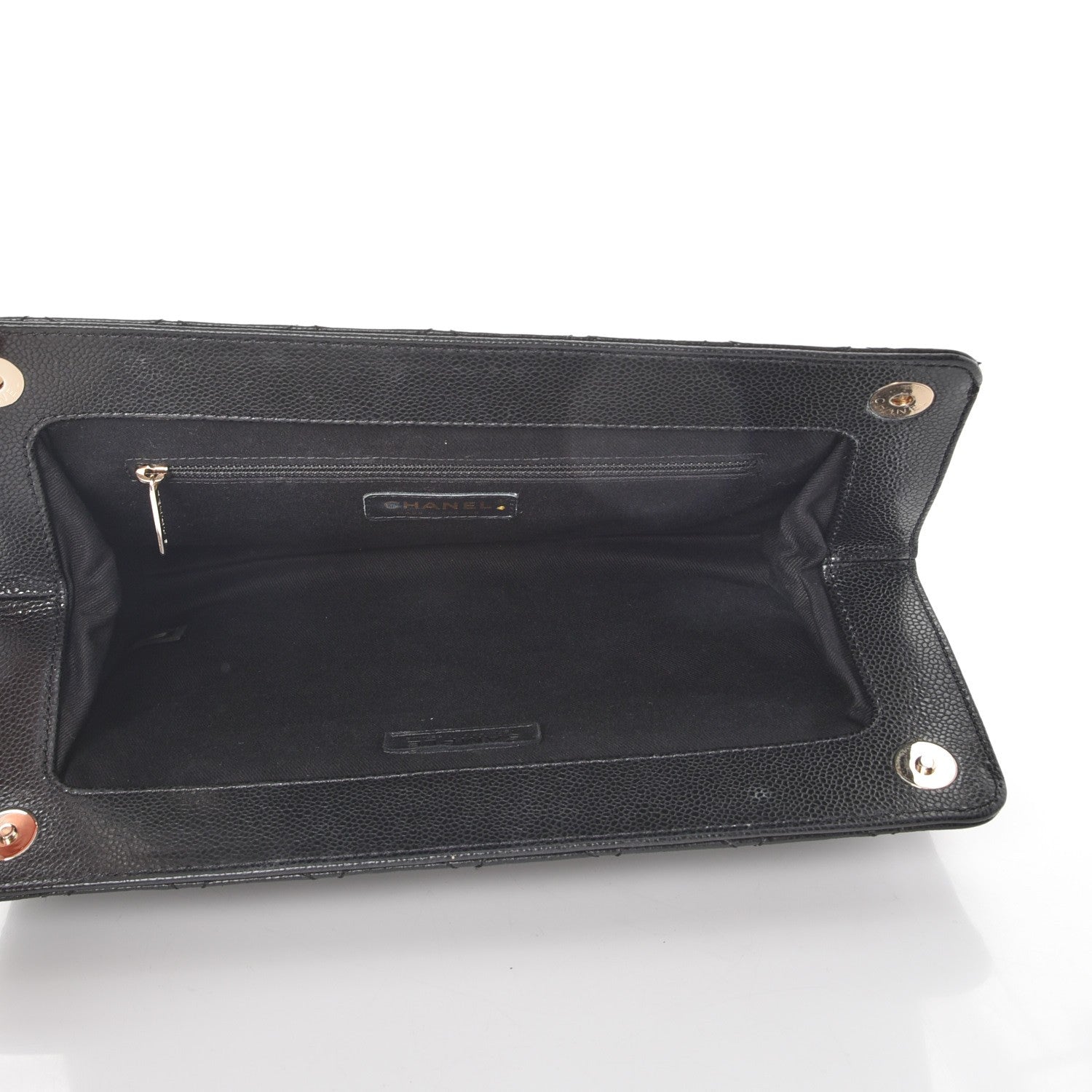 Chanel Caviar Quilted CC Large Clutch Black 5 of 8