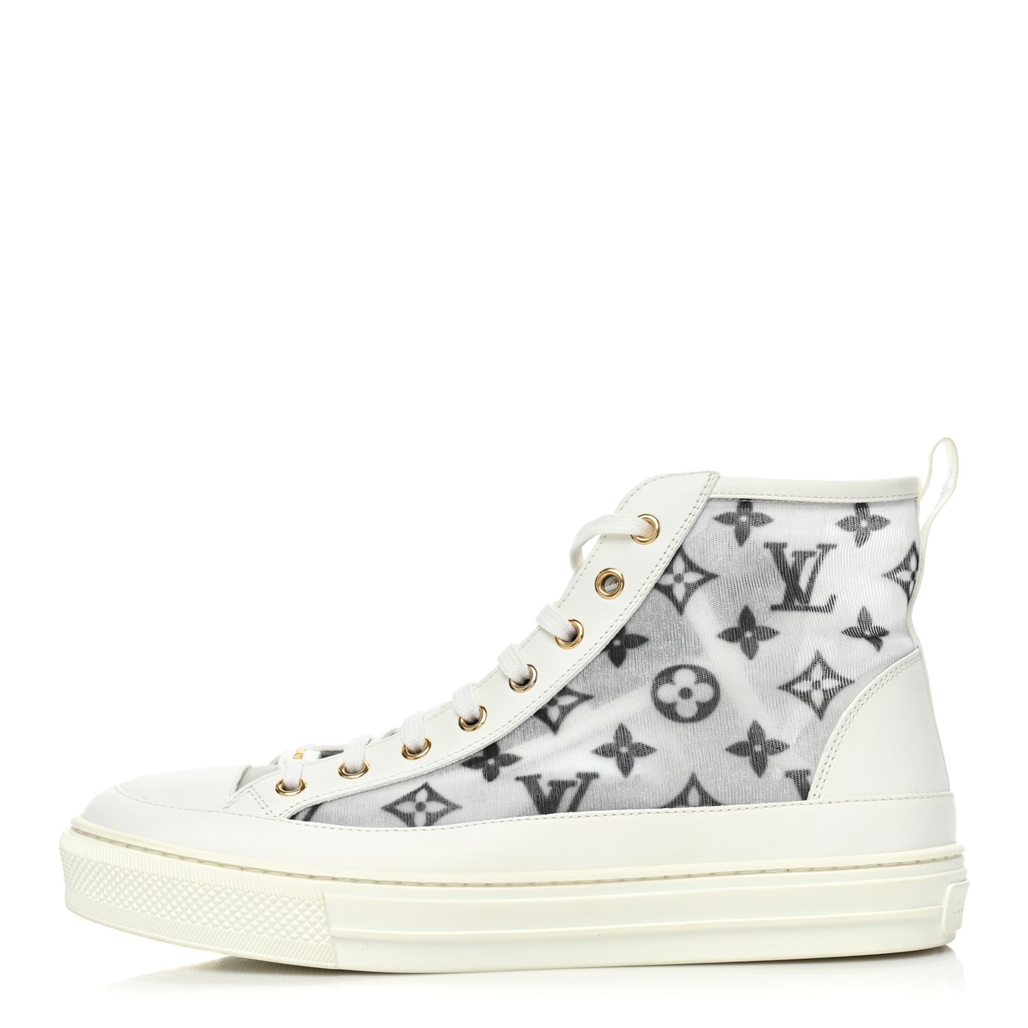 Technical Fabric Calfskin Monogram Printed Stellar Sneaker Boots 39 Blue