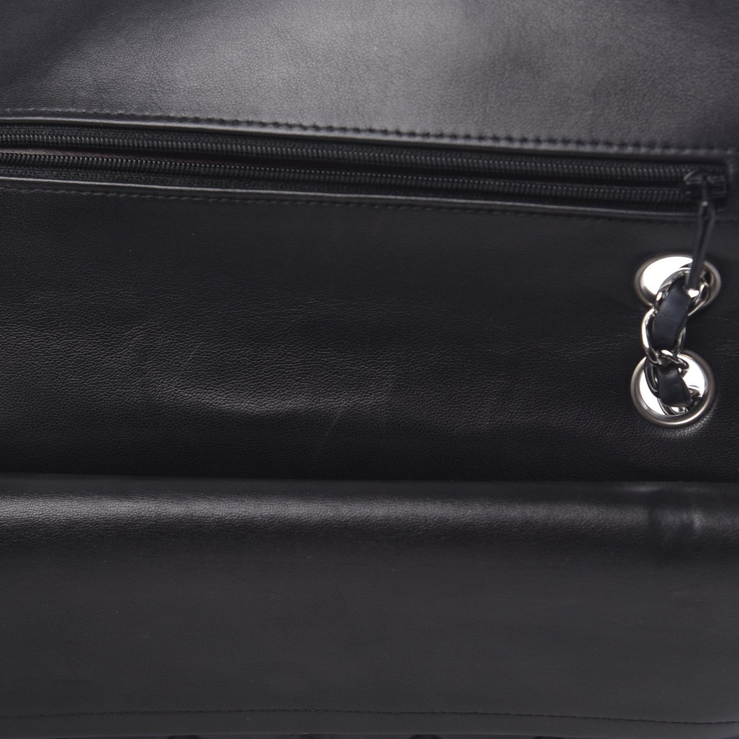 Lambskin Quilted Medium Double Flap Black