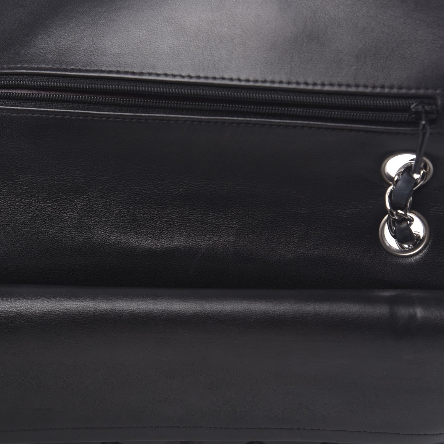 Chanel Lambskin Quilted Medium Double Flap Black 12 of 14
