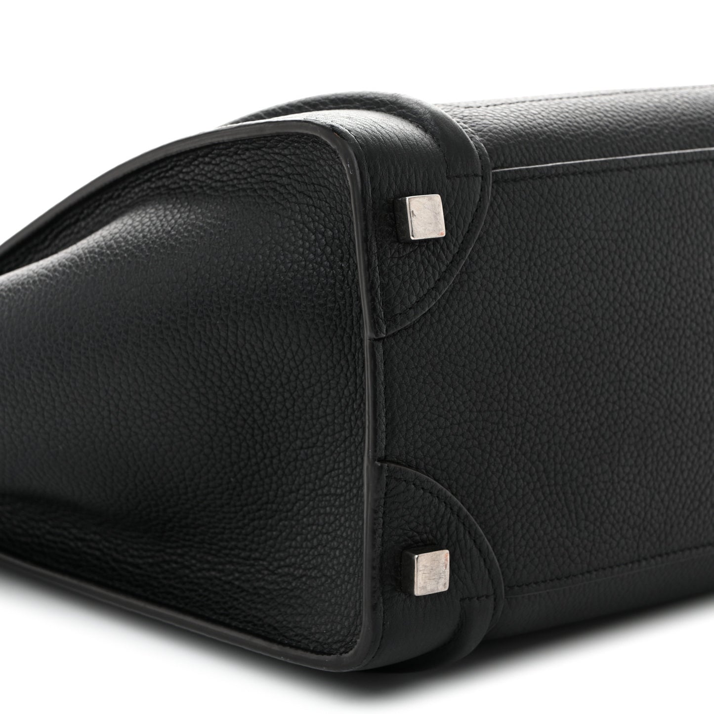 Drummed Calfskin Micro Luggage Black