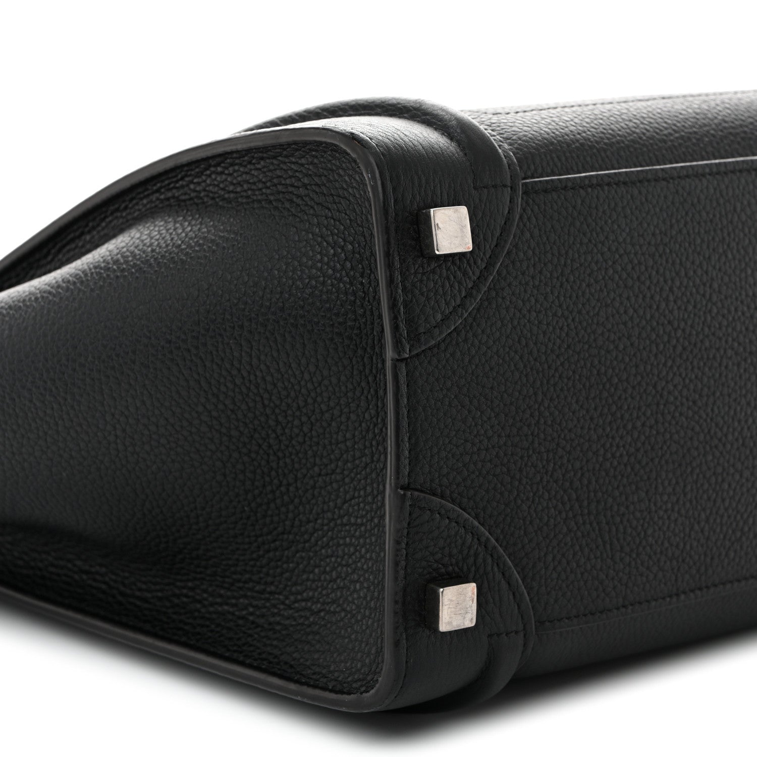 Celine Drummed Calfskin Micro Luggage Black 9 of 10