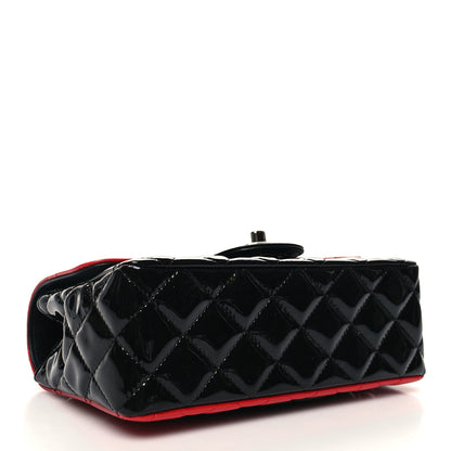 Chanel Patent Calfskin Quilted Bi-Color Mini Rectangular Flap Red Black 4 of 11
