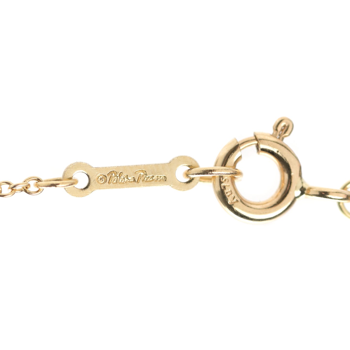 18K Yellow Gold Pearl Paloma Picasso Olive Leaf Pendant Necklace