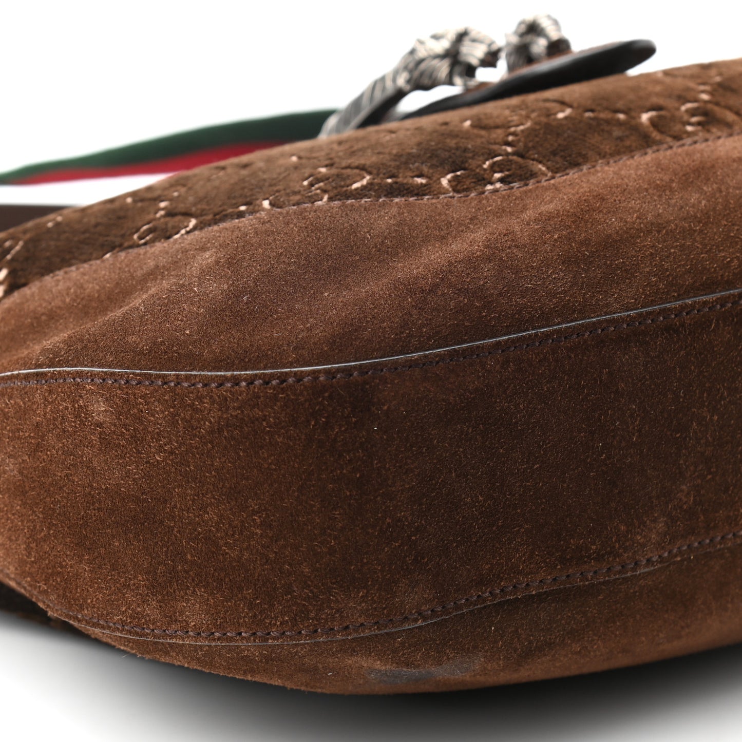 Velvet GG Monogram Web Medium Dionysus Hobo Brown