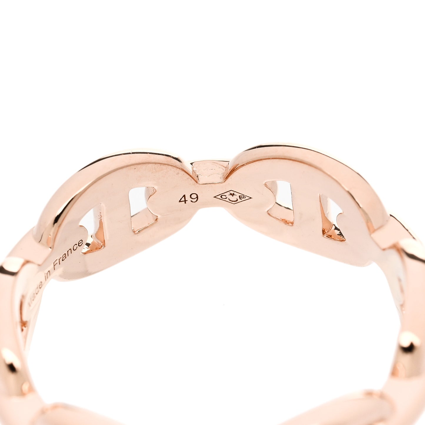 18K Rose Gold PM Chaine D'Ancre Enchainee Ring 49 5