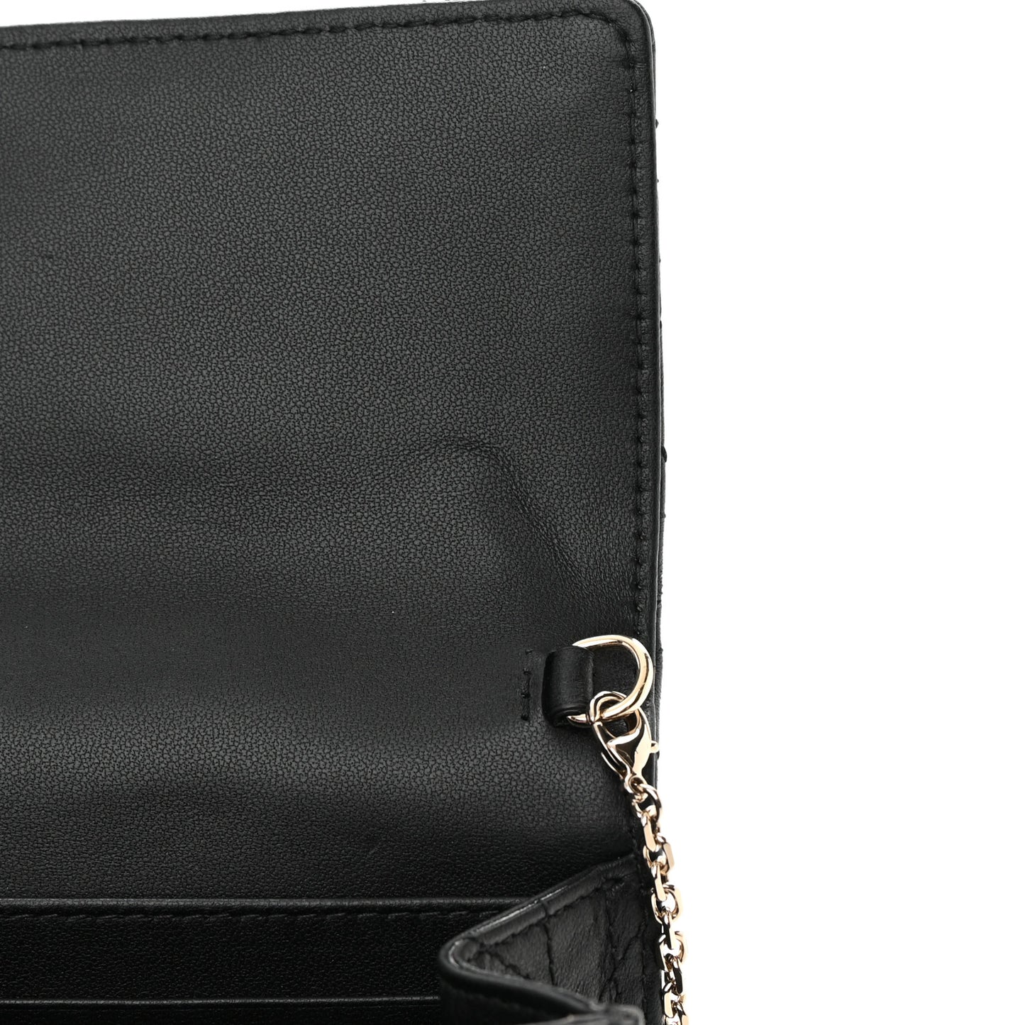 Lambskin Cannage Miss Dior Chain Pouch Black