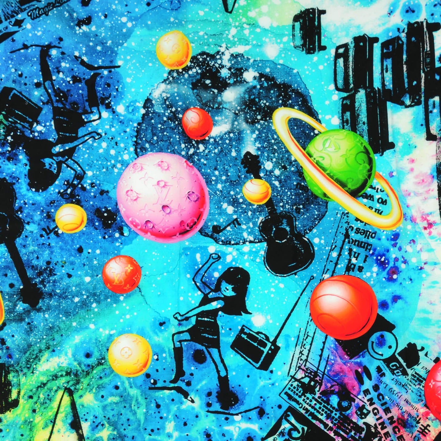 Silk Kenny Scharf Cosmic Pop Giant Square Scarf