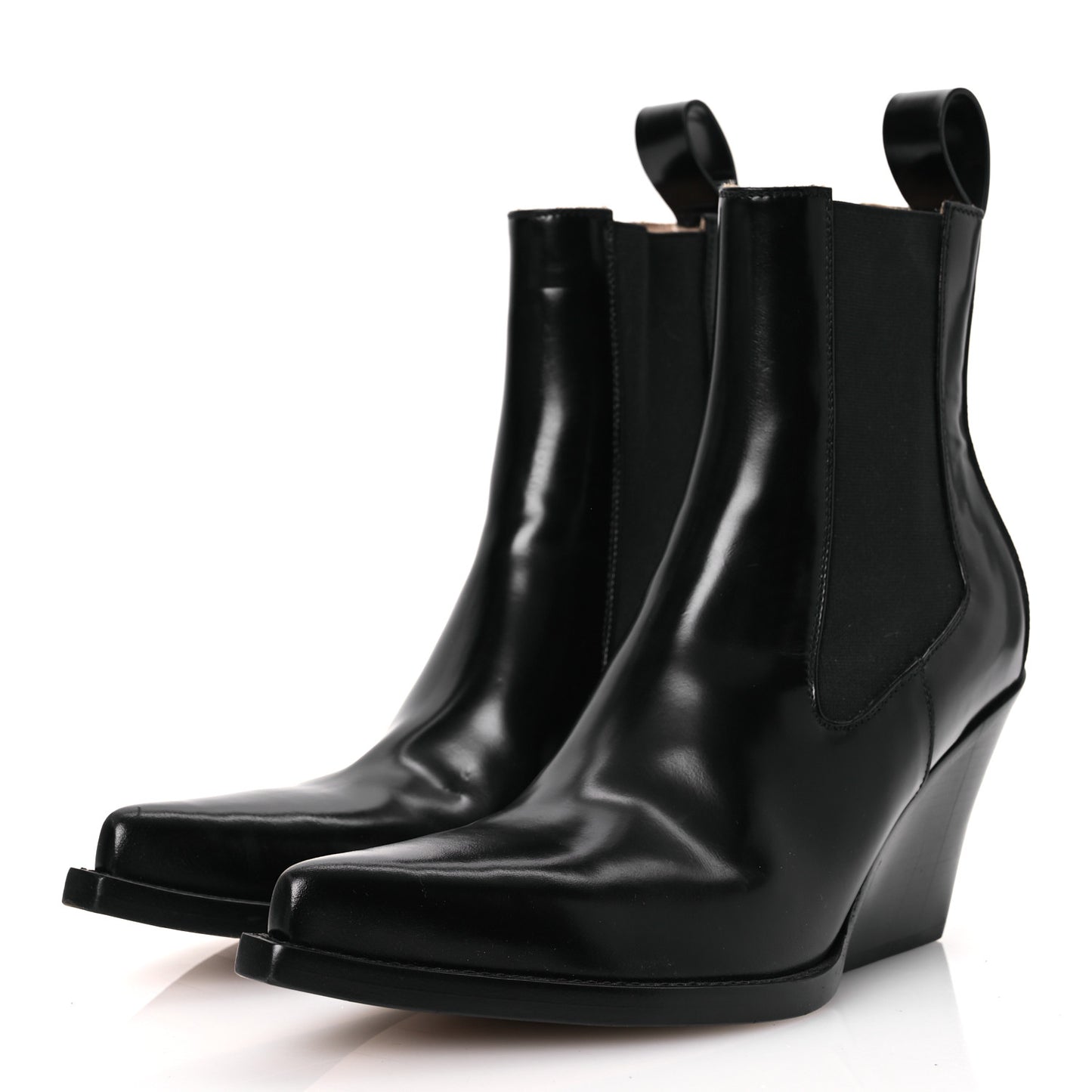 Calfskin Lean Boots 37.5 Black