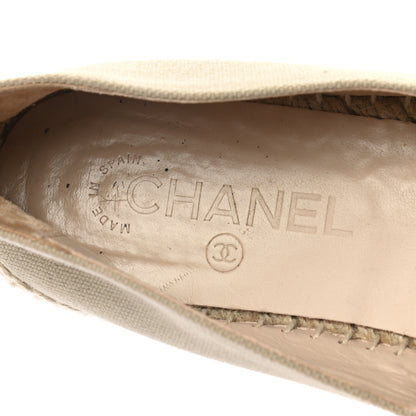 Chanel Canvas Grosgrain CC Espadrilles 38 Light Green Black 7 of 11