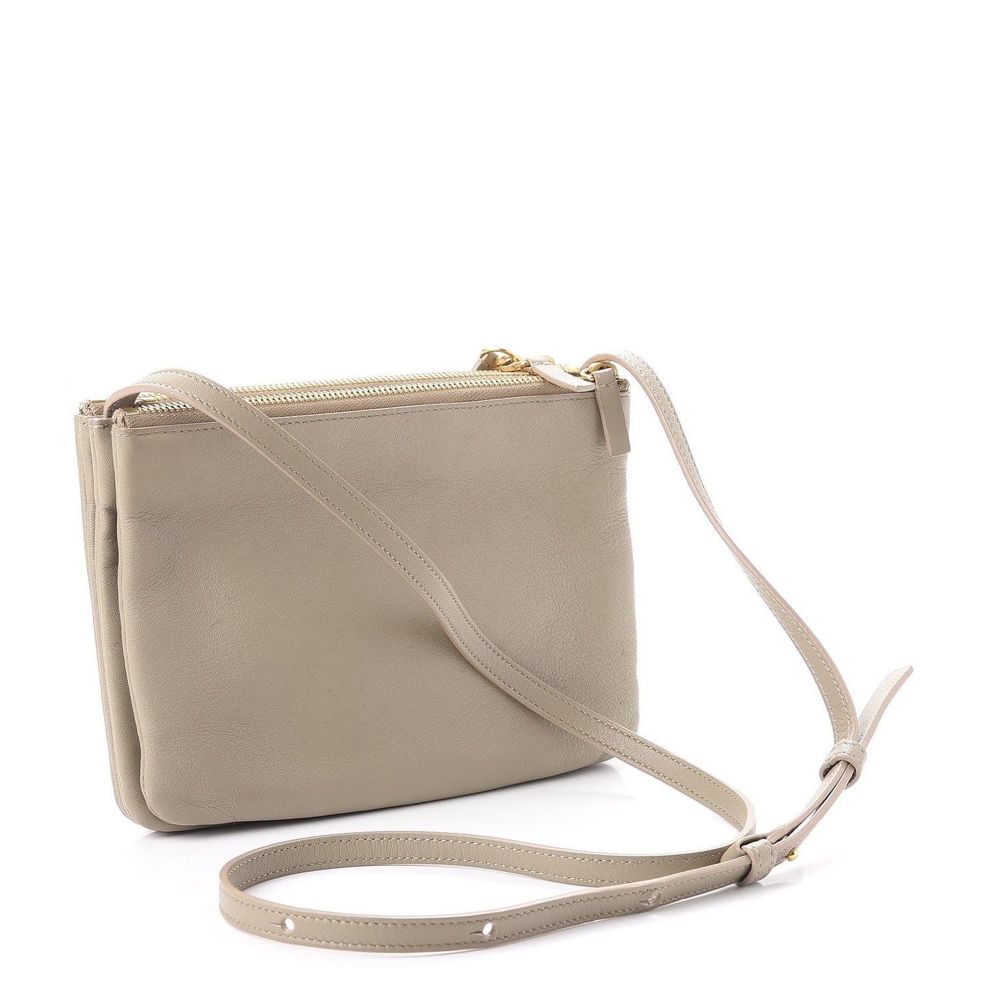 Lambskin Small Trio Crossbody Bag Beige