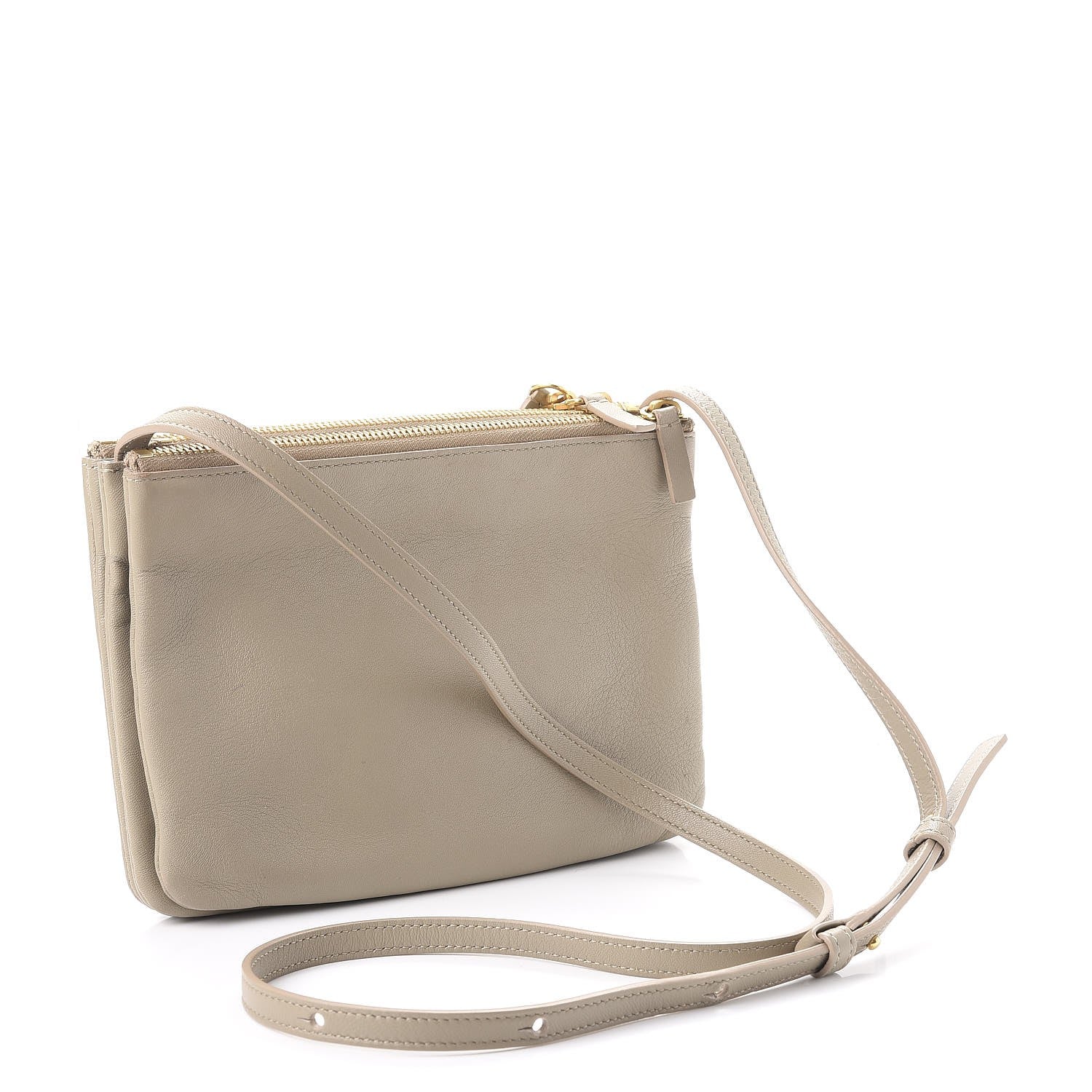 Celine Lambskin Small Trio Crossbody Bag Beige 3 of 12