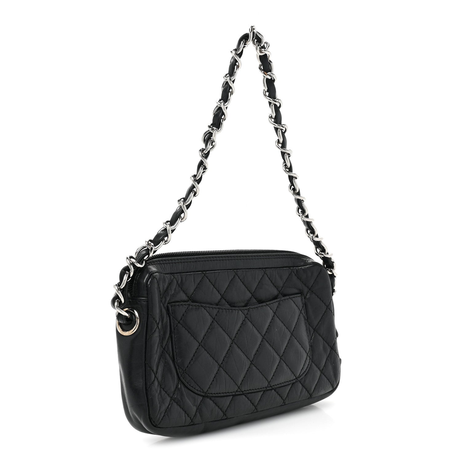 Chanel Aged Calfskin Quilted Cambon Pochette Black 3 of 11
