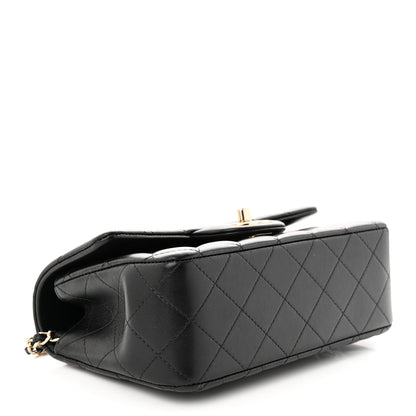 Chanel Lambskin Quilted Mini Top Handle Rectangular Flap Black 4 of 11