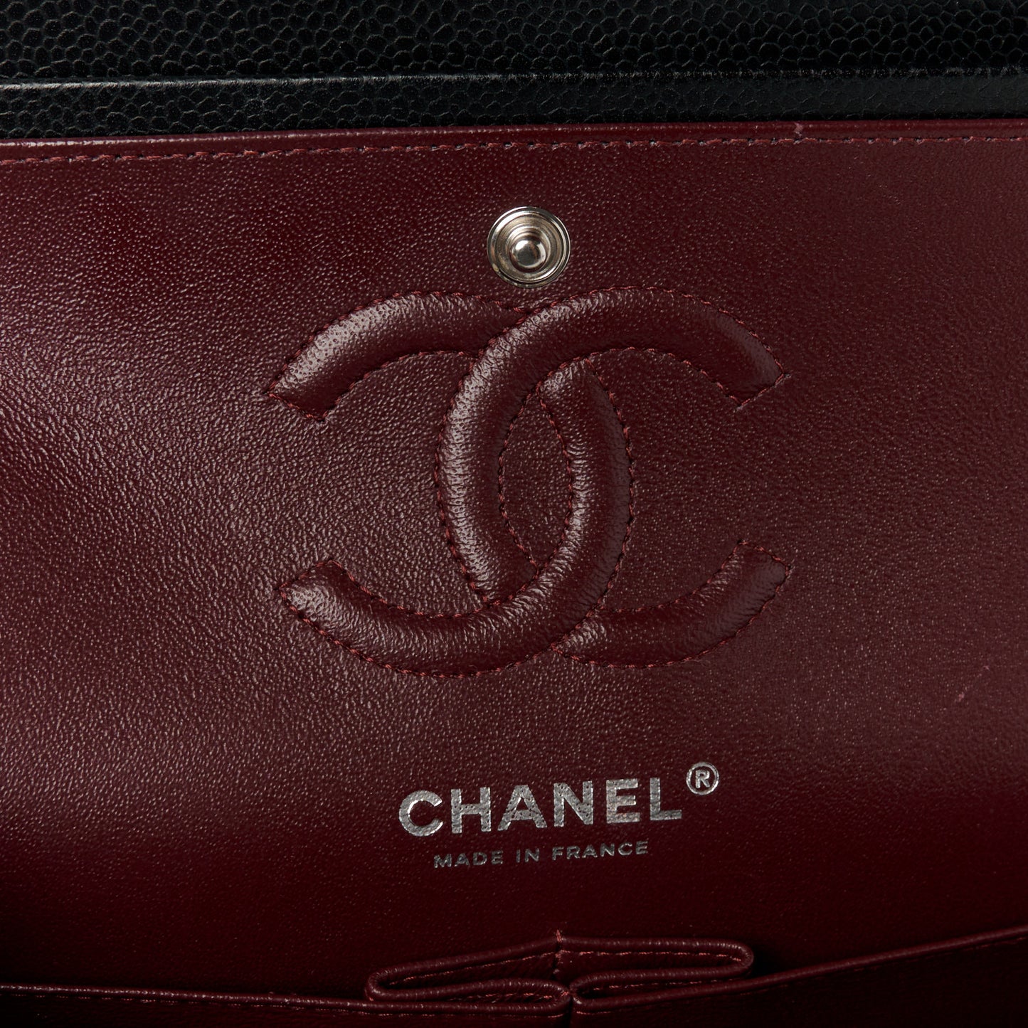 Caviar Quilted Small Double Flap Black