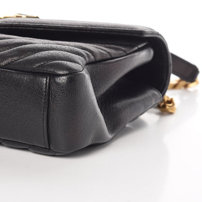 Saint Laurent Sheepskin Matelasse Chevron Monogram Medium College Bag Black 12 of 14