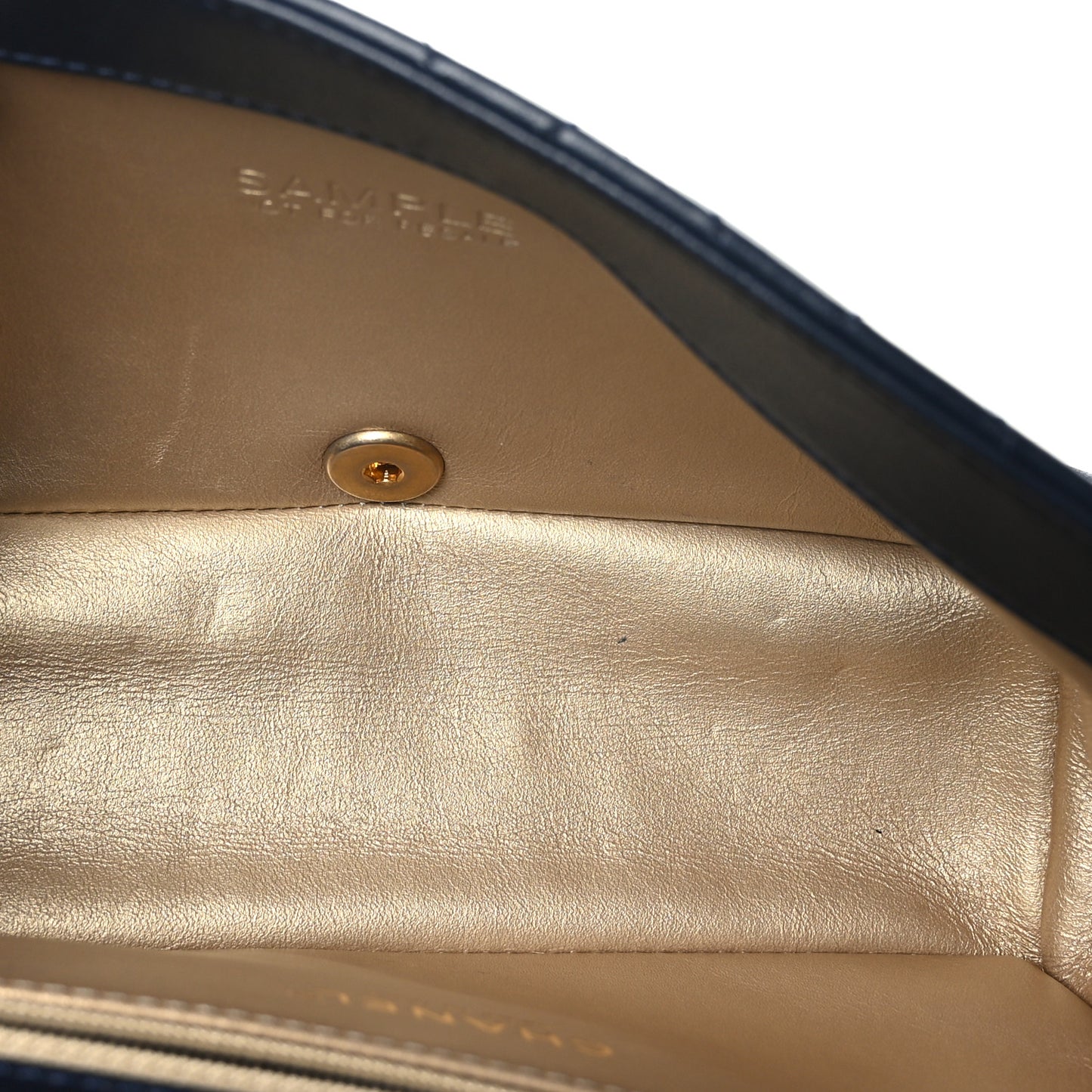 Lambskin Quilted La Parisienne Top Handle Flap Dark Blue