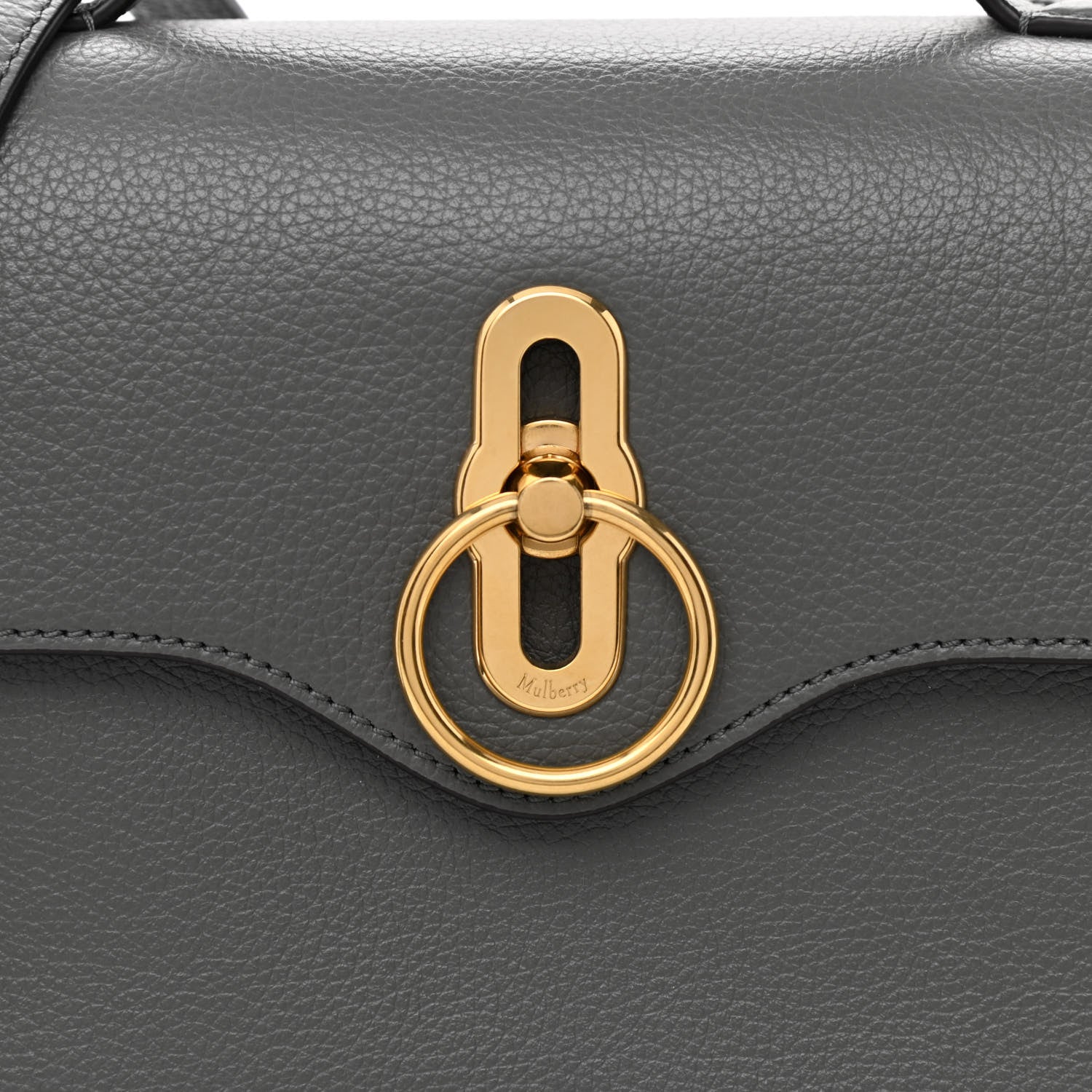 Mulberry Small Classic Grain Calfskin Mini Seaton Grey 7 of 9