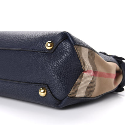 Burberry Grainy Calfskin House Check Small Banner Tote Midnight Blue 9 of 11