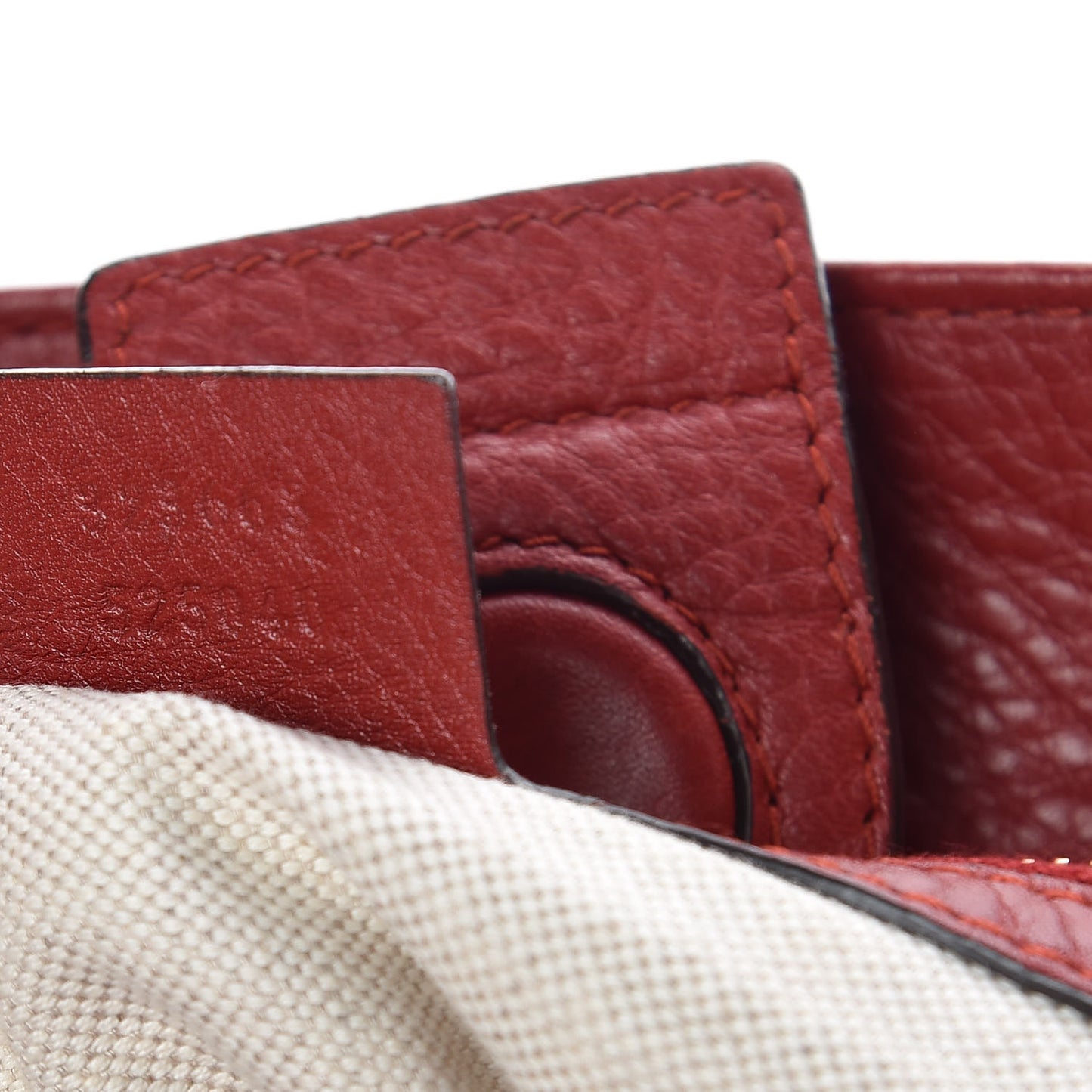Pebbled Calfskin Bamboo Shopper Tote Red