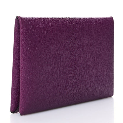 Hermes Chevre Mysore Calvi Card Case Anemone 3 of 11