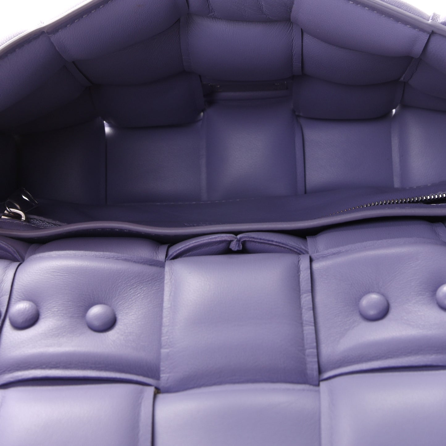 Lambskin Maxi Intreccio Padded Chain Cassette Crossbody Bag Lavender
