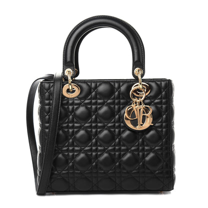 Christian Dior Lambskin Cannage Medium Lady Dior Black 1 of 11