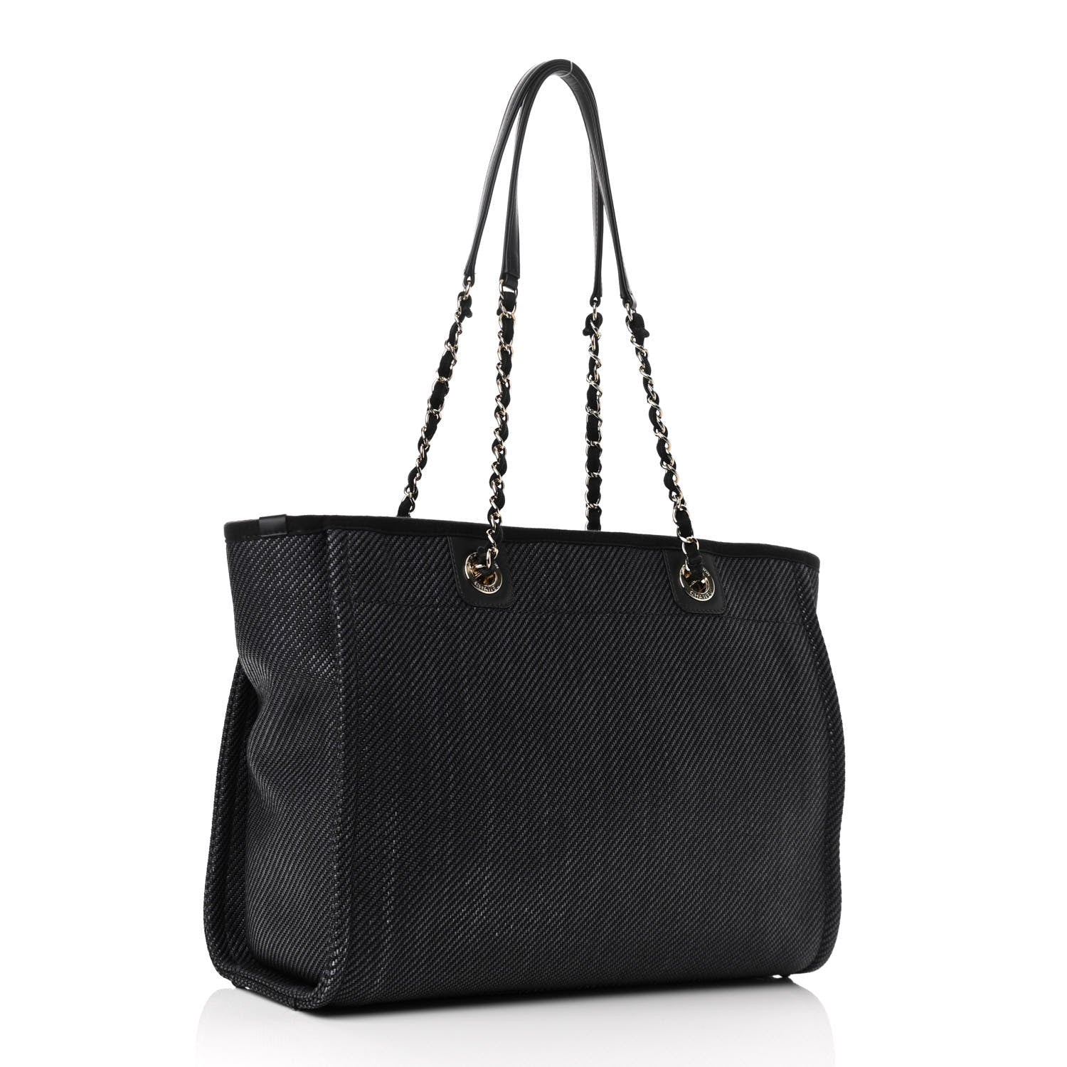 Chanel Mixed Fibers Small Deauville Tote Black 3 of 14