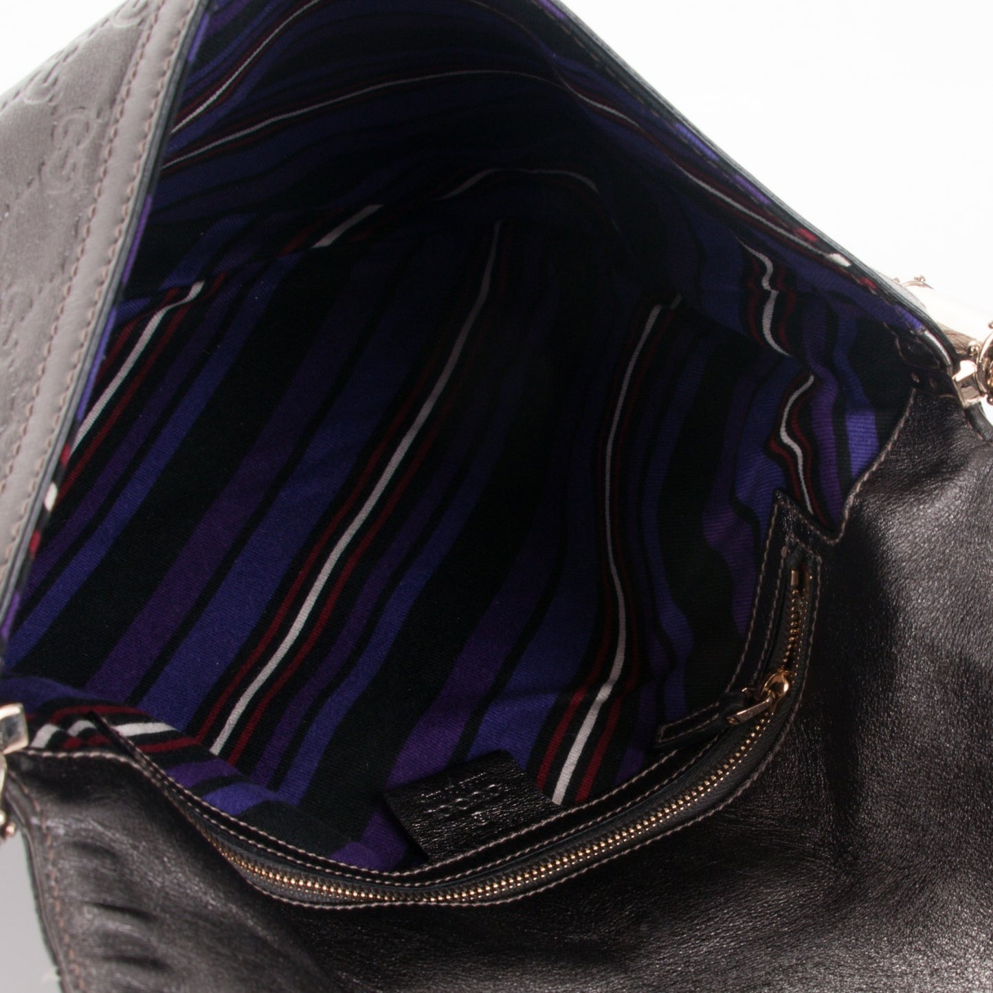 Guccissima Britt Tassel Shoulder Bag Gunmetal