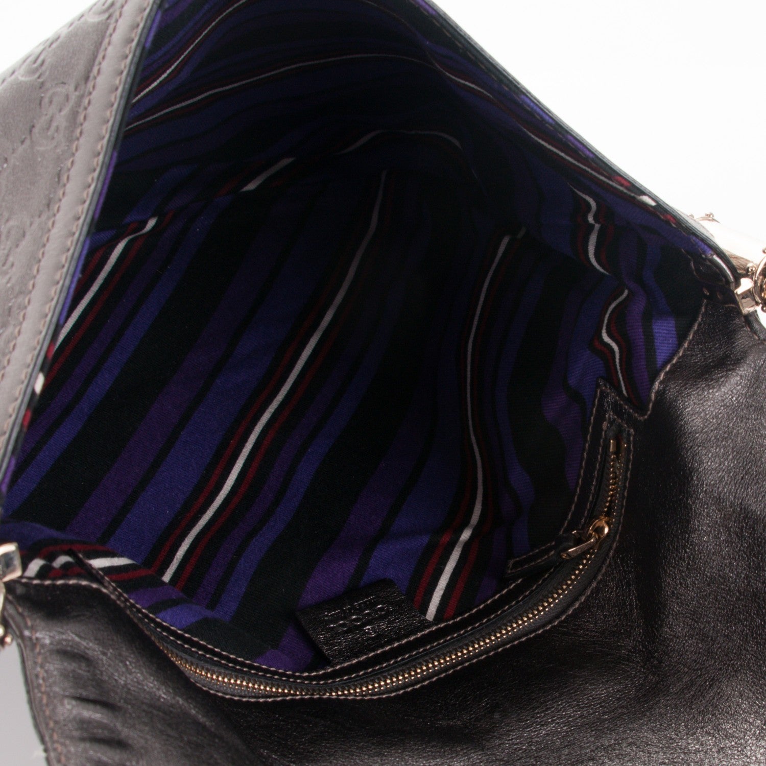 Gucci Guccissima Britt Tassel Shoulder Bag Gunmetal 5 of 7