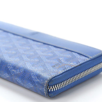 Goyard Goyardine Matignon Zip Around GM Wallet Blue 6 of 10