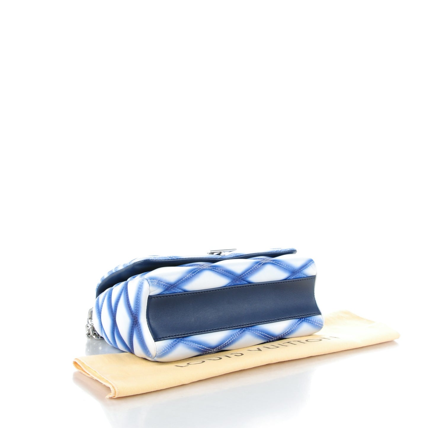 Lambskin Malletage Contraste GO-14 PM Blue