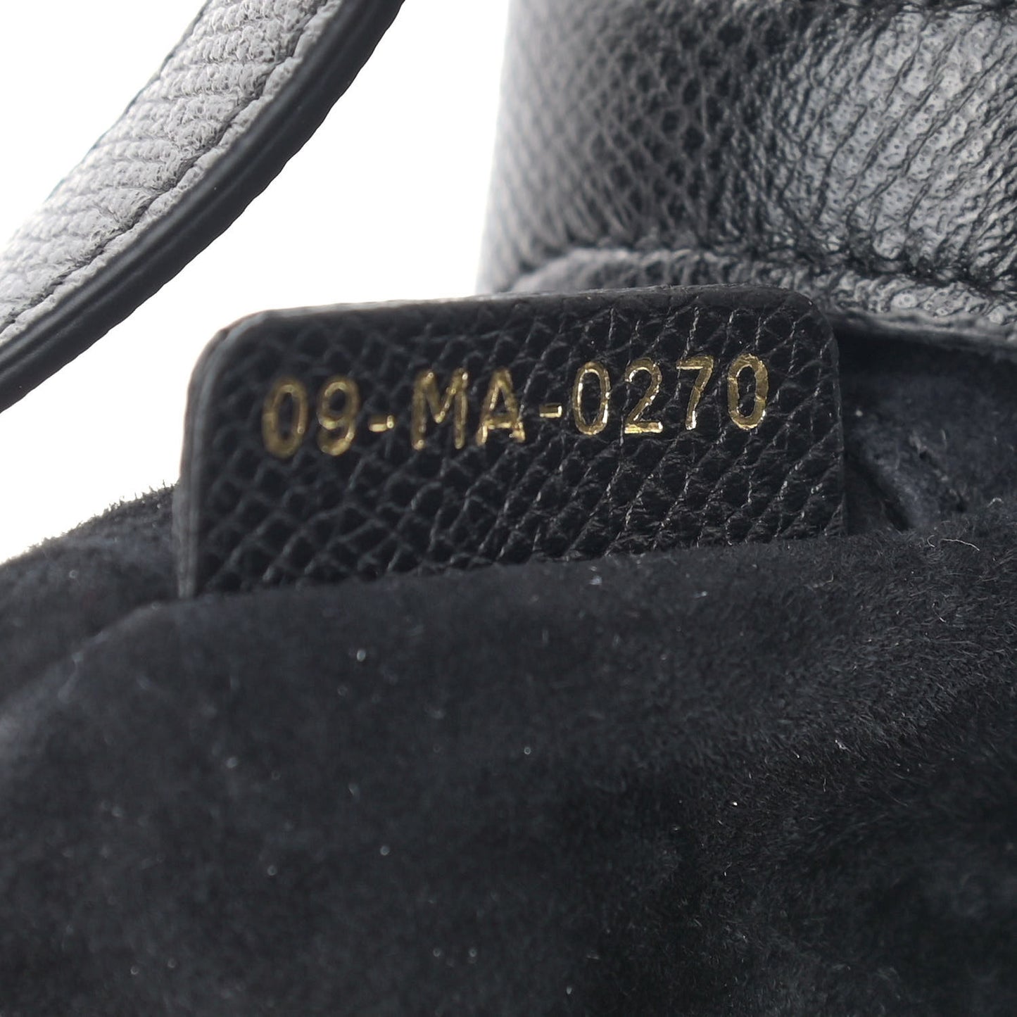 Grained Calfskin Mini Saddle Bag Black