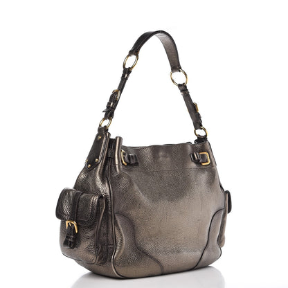 Prada Vitello Daino Antik Pocket Hobo Piombo 3 of 7